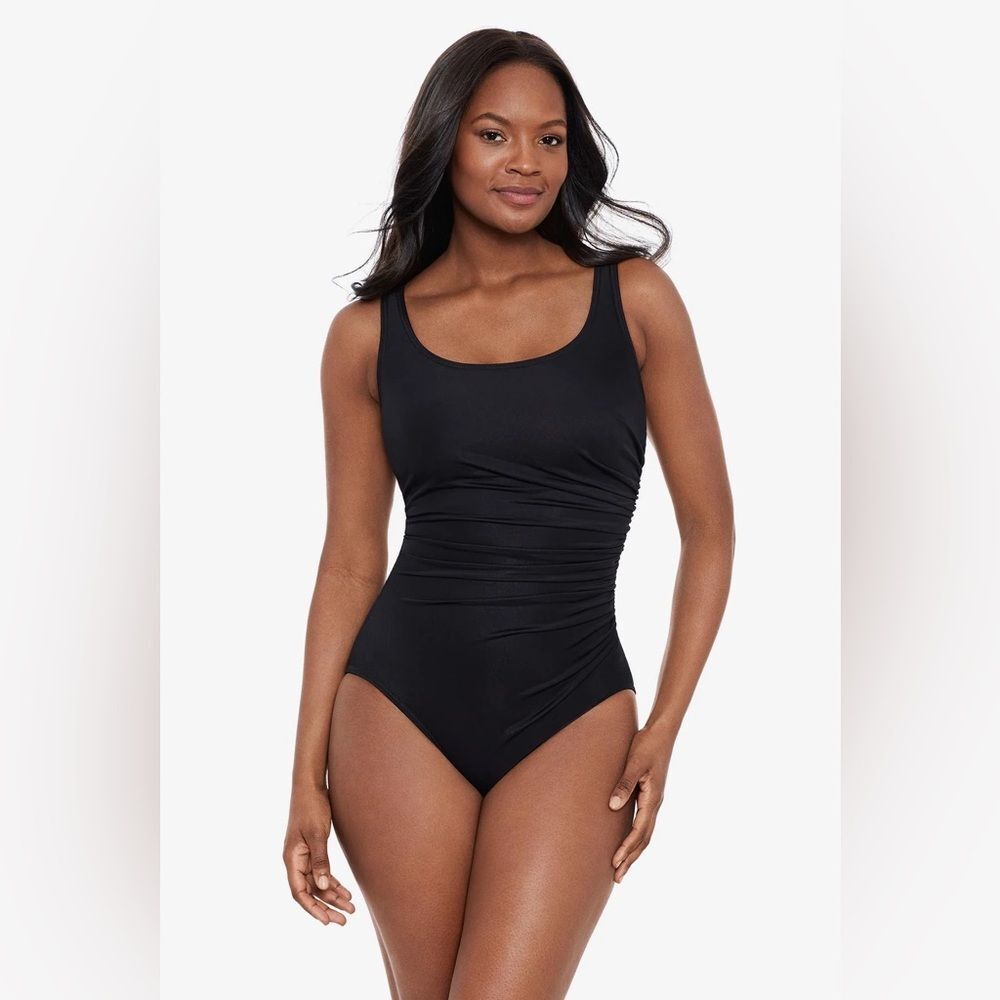 NWT** Miraclesuit DD-Cup Sideswipe One Piece Black Size 14DD